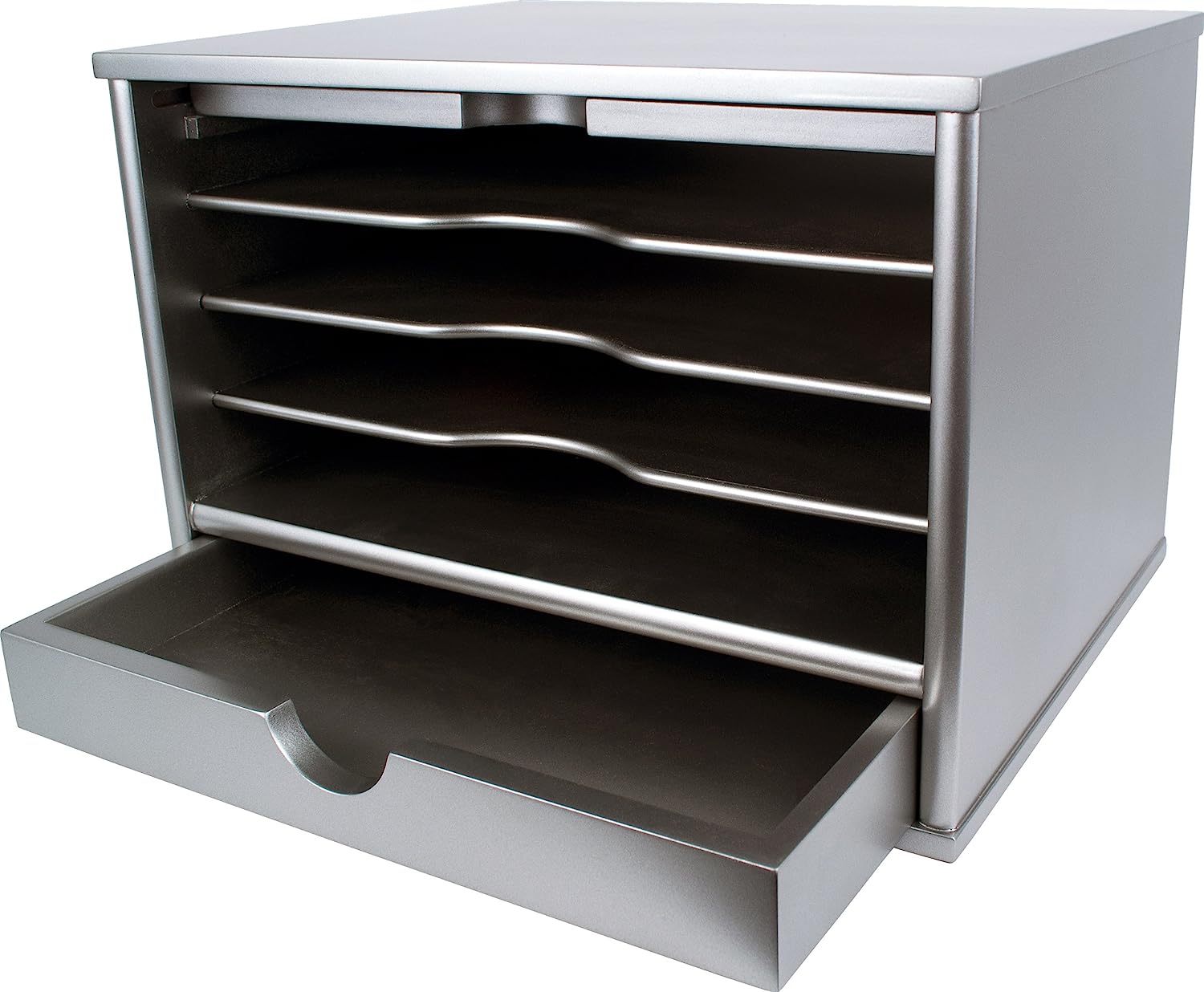 Victor Wood Midnight Black Collection, 4-Shelf Desktop Organizer, Black, (4720-5) - Image 2